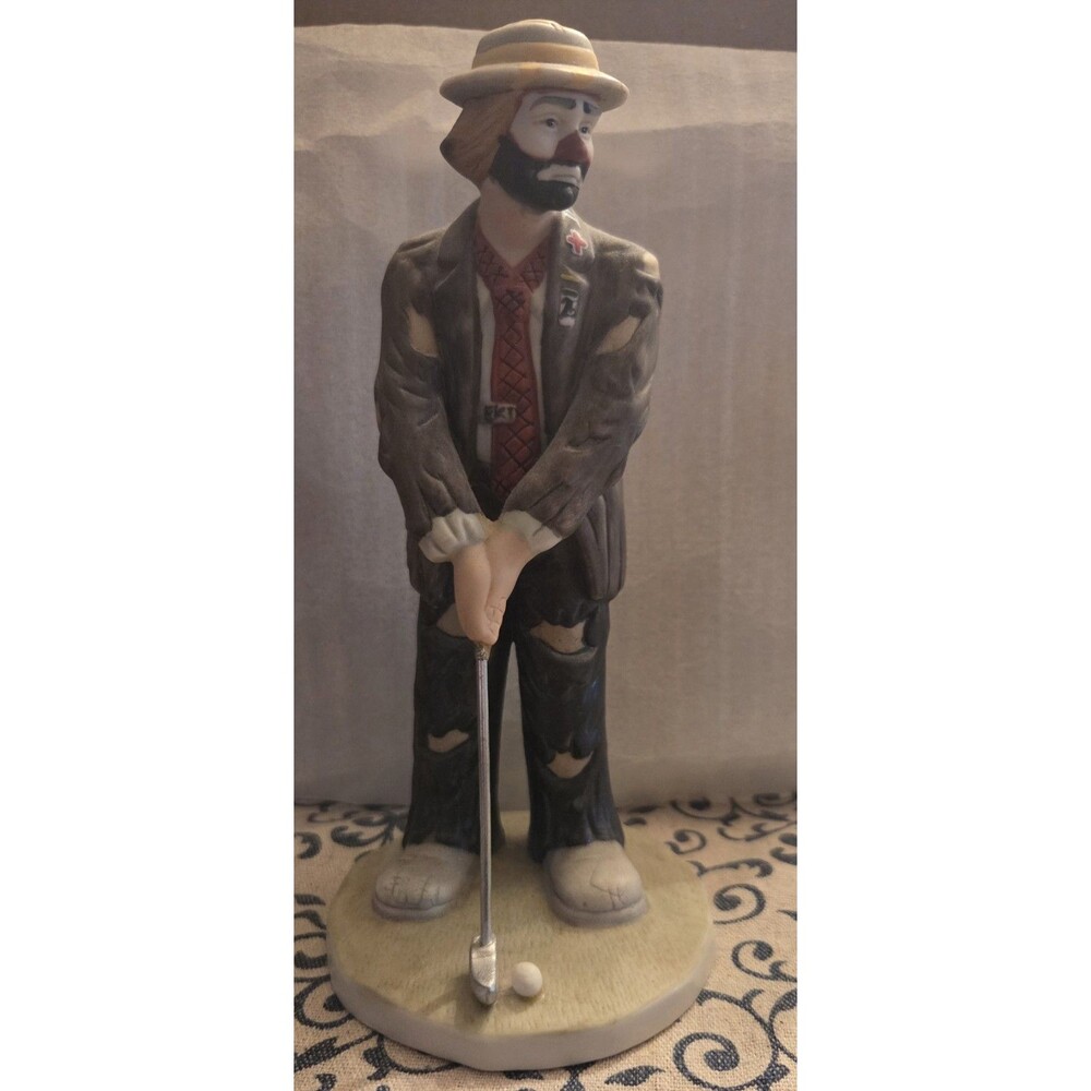 The Emmett Kelly Jr Signature Collection GOLFER Clown with Wooden Base